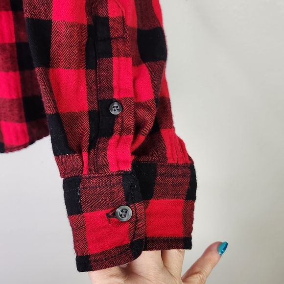 Boneyard Threadz Red & Black Plaid Flannel Guns N Roses Shirt Size XL - Picture 4 of 7